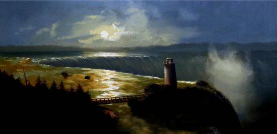 Niagara Falls At Night With Terrapin Tower, 1870 Artwork by Collections