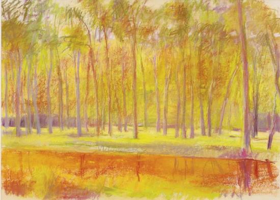 An Orange Watercourse Runs Through It, 1991 Artwork by Wolf Kahn
