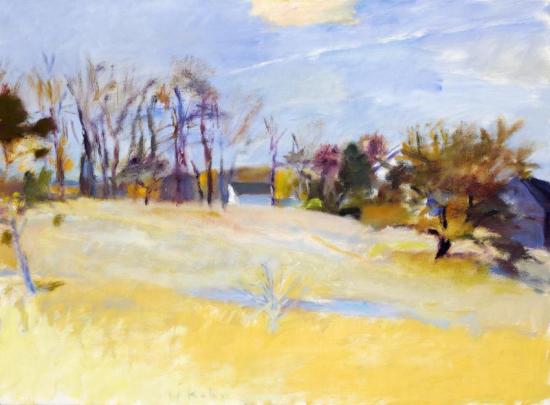 Jet-trail In October Artwork by Wolf Kahn