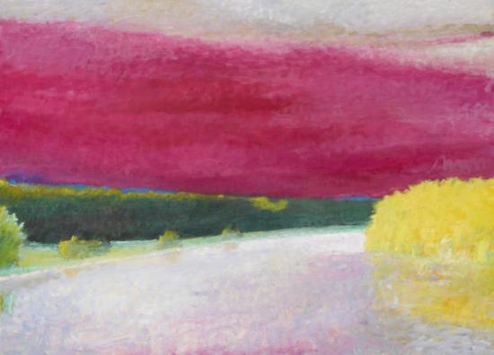 Magenta Cloud, 1990 Artwork by Wolf Kahn