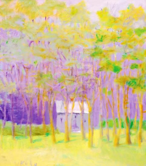 Purple House In The Greenwood, 1999 Artwork by Wolf Kahn
