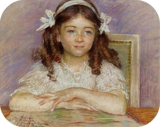 Portrait De Fillette, 1909 Artwork by Marie Louise Catherine Breslau