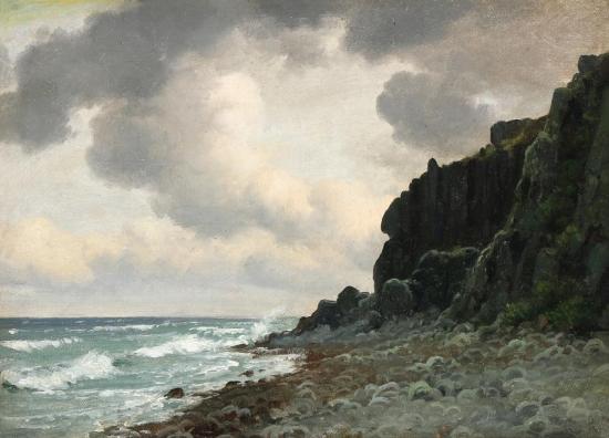 Clouds Over A Rocky Coast Artwork by Carl Johann Neumann