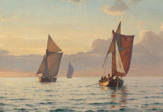 Seascape, 1884 Artwork by Carl Johann Neumann