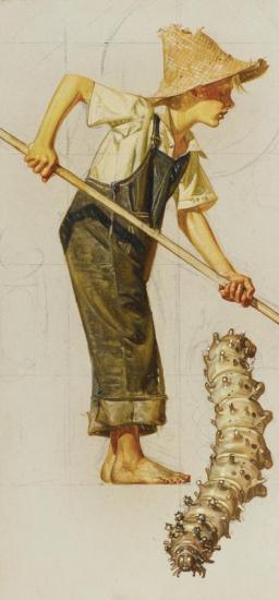Boy And Caterpillar, 1932 Artwork by Joseph Christian Leyendecker