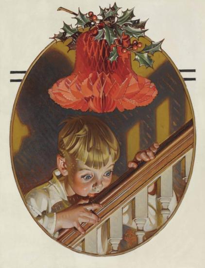 Christmas Peek, 1939 Artwork by Joseph Christian Leyendecker