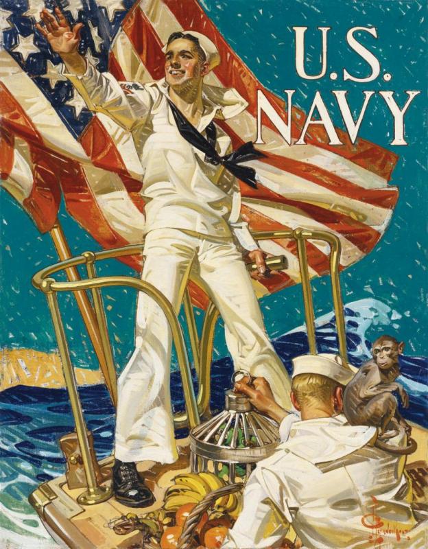 Hailing You For The U.s. Navy, 1918 Artwork by Joseph Christian Leyendecker