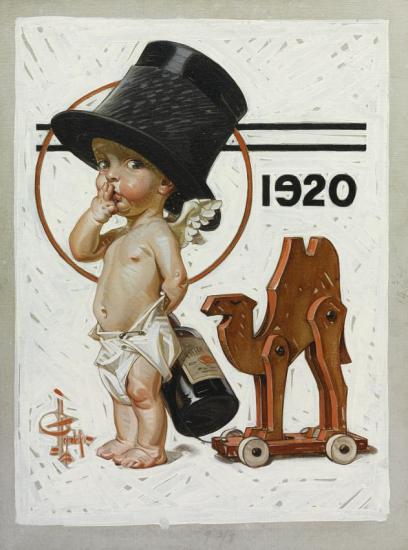 New Year's Baby, 1920 Artwork by Joseph Christian Leyendecker