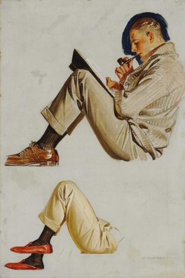 Study For Interwoven Socks, 1922 Artwork by Joseph Christian Leyendecker