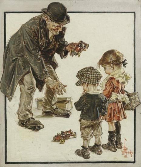 The Toy Peddler, 1915 Artwork by Joseph Christian Leyendecker