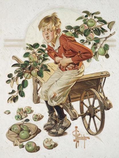 Too Many Green Apples, 1933 Artwork by Joseph Christian Leyendecker