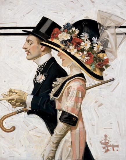 Strolling Easter Couple, 1912 Artwork by Joseph Christian Leyendecker
