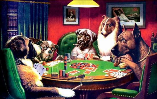 Dogs Playing Poker Artwork by Cassius Marcellus Coolidge