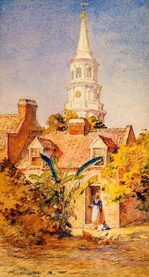 The Rector's Kitchen, 1910 Artwork by Alice Ravenel Huger Smith