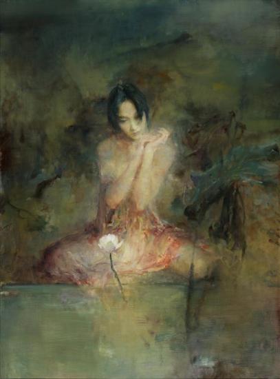 Day Dream By The Lotus Artwork by Hu Jun Di