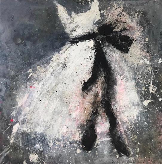 Robe Blanche Au Ruban Noir, 2018 Artwork by Laurence Amélie