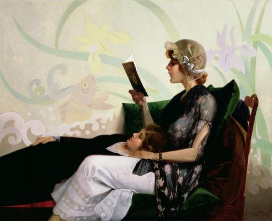 Just A Couple Of Girls, 1915 Artwork by Harry Watrous