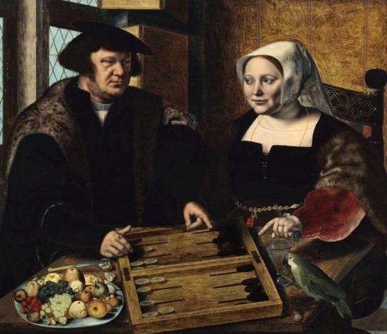 Double Portrait Of A Husband And Wife, 1532 Artwork by Jan Sanders Van Hemessen