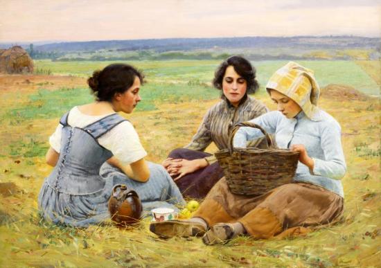 Lunch Break In The Fields Artwork by Charles Sprague Pearce