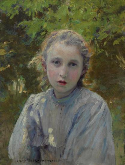 Portrait Of A Young Girl Artwork by Charles Sprague Pearce