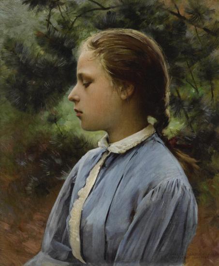 Young Girl Of Auvers-sur-oise Artwork by Charles Sprague Pearce