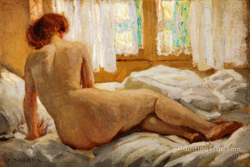Nude Bathed In Sunlight Artwork by Emanuel Phillips Fox