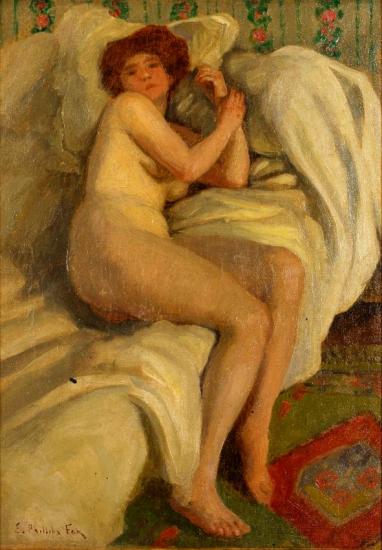 Reclining Nude Artwork by Emanuel Phillips Fox