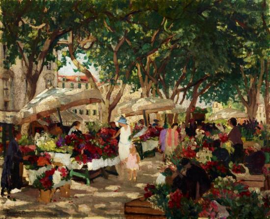 Flower Market, Nice Artwork by Ethel Carrick Fox