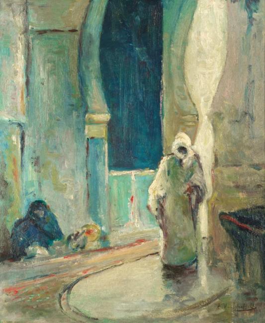 North African Street Scene Artwork by Edouard Verschaffelt