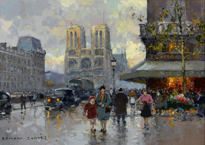 Notre Dame, Paris Artwork by Edouard Léon Cortes
