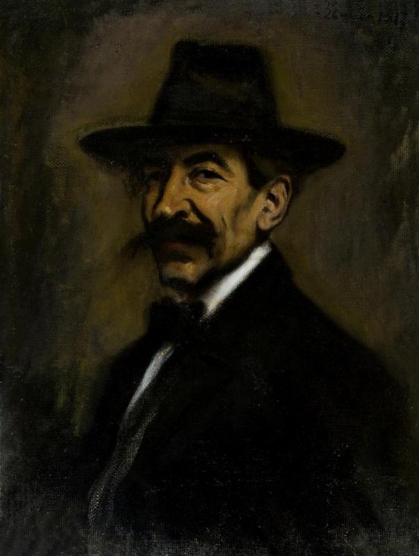 Portrait Of A Gentleman With A Hat, 1917 Artwork by Segundo Matilla Marina