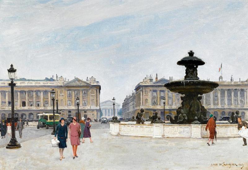 Place De La Concorde, 1927 Artwork by Louis Marie De Schryver