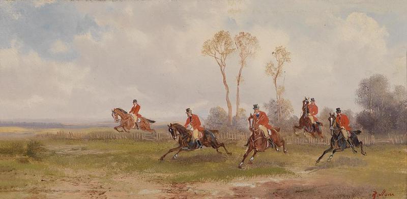 English Hunting Scene I Artwork by Alfred Steinacker