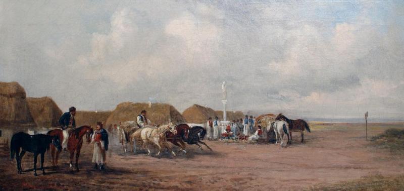 Hungarian Village Scene Artwork by Alfred Steinacker