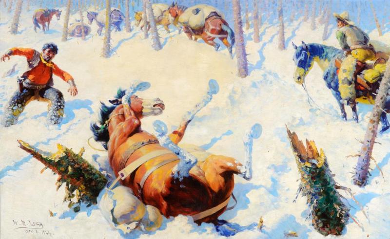 An Upset, 1944 Artwork by William Robinson Leigh