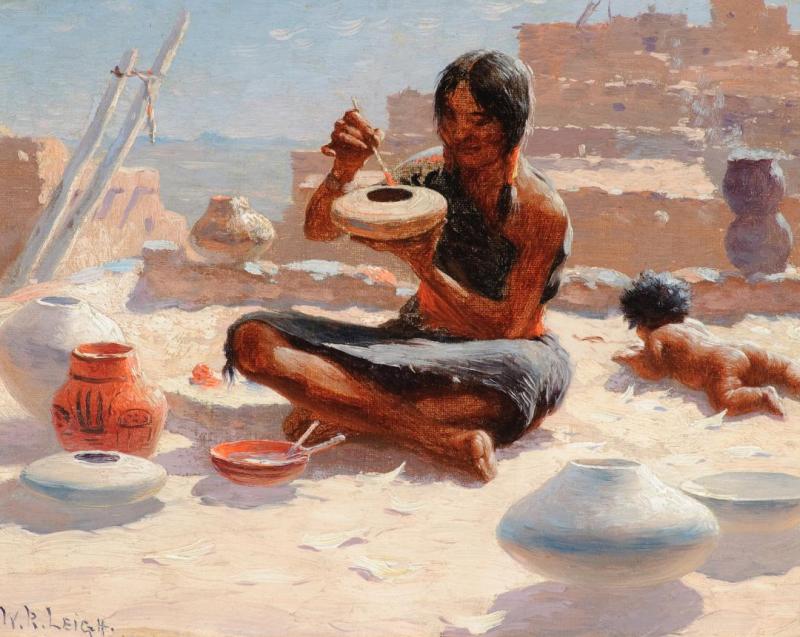 Hopi Pottery Painter, Walpi, Arizona Artwork by William Robinson Leigh