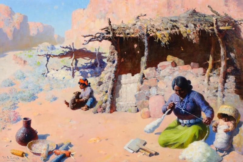 Navahos At Home, 1949 Artwork by William Robinson Leigh
