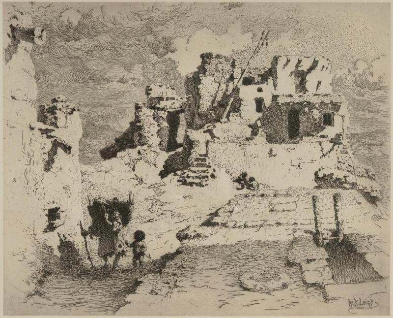 Walpi, First Mesa, Circa 1910 Artwork by William Robinson Leigh