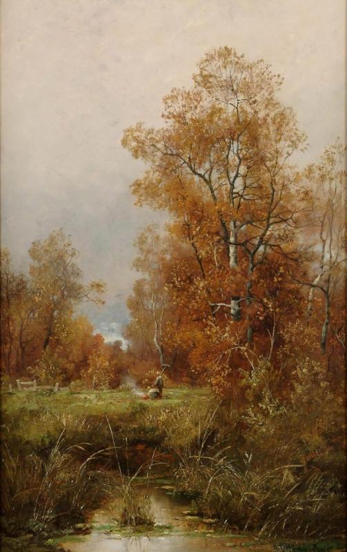 Wooded Landscape, Near Lyon Artwork by Adolf Kaufmann