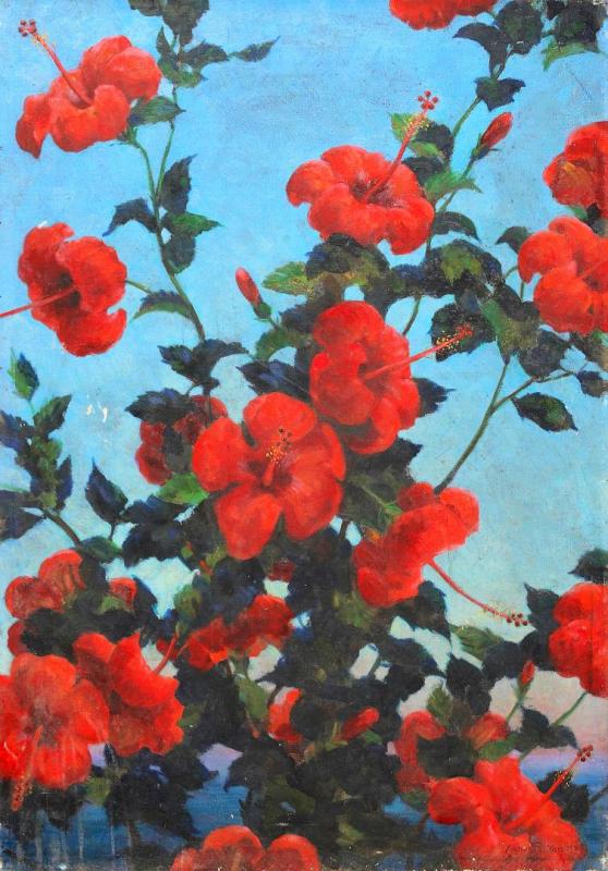 Hibiscus In A Garden, 1929 Artwork by Agnes Pelton