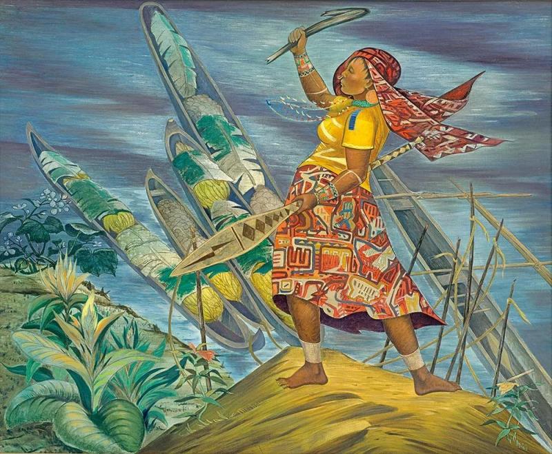 Angry San Blas Girl, 1943-44 Artwork by Frank Mechau