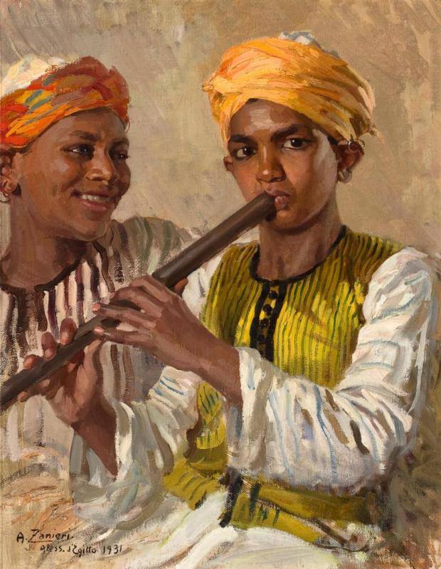 Egyptian Boy On His Flute, 1931 Artwork by Arturo Zanieri