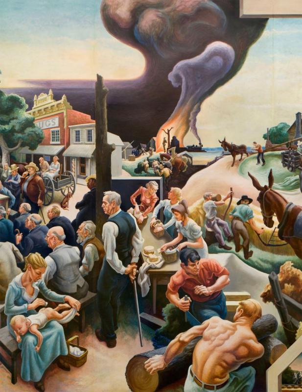A Social History Of The State Of Missouri(detail) Artwork by Thomas Hart Benton