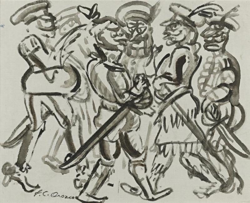 Estado Mayor De Bufones, 1946 Artwork by Jose Clemente Orozco