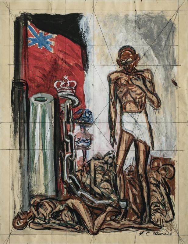 Estudio Para Gandhi Y El Imperialismo Ingles, 1943 Artwork by Jose Clemente Orozco