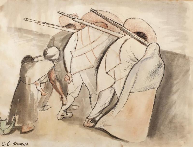 Revolucionarios (study For The Fresco Las Adelitas) Artwork by Jose Clemente Orozco