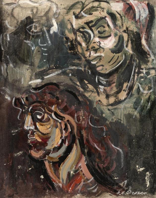 Tres Cabezas Artwork by Jose Clemente Orozco