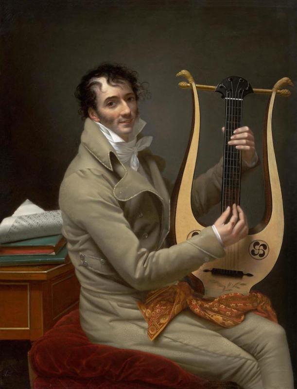 Portrait Of Jean Dominique Fabry Garat Playing Lyre, 1808 Artwork by Adèle Romany