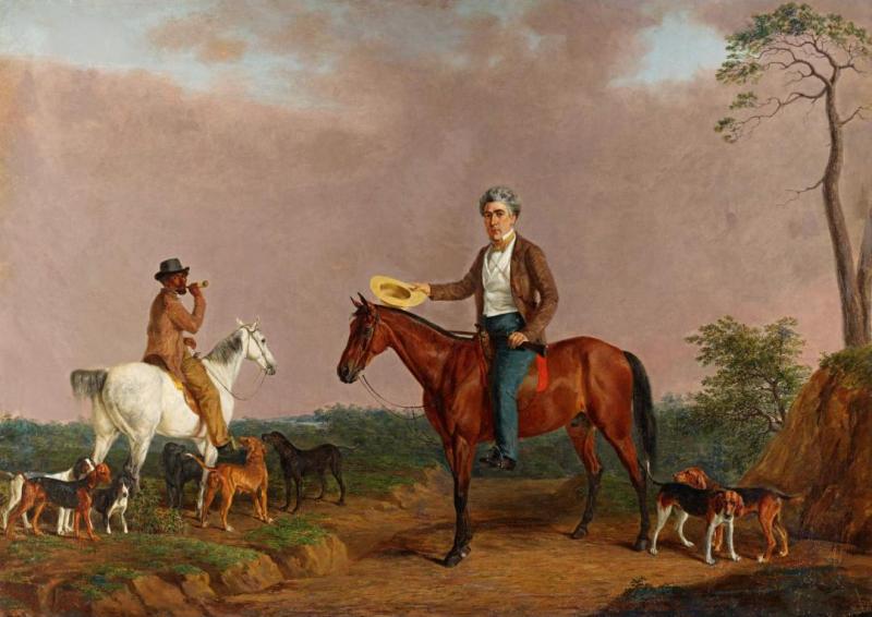 Colonel Virgil Gardner And His Huntsman, 1885 Artwork by Edward Troye