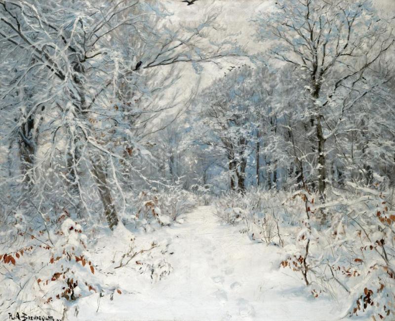 Winter Landscape Artwork by Hans Andersen Brendekilde